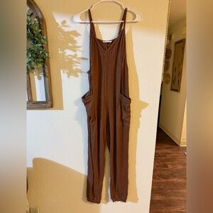 TALULAH Chocolate Brown Sleeveless Jumpsuit